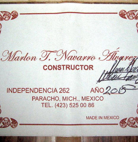 2015 Marlon Navarro Alvarez "Student Flamenco Negra with pegs" SP/PE