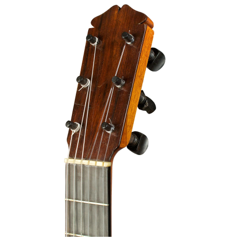 The traditional pegs of a 1950 Marcelo Barbero (ex Manolo Sanlucar) flamenco guitar made of spruce and cypress