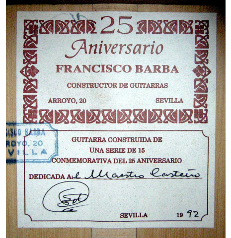 1992 Francisco Barba "25th Anniversary" SP/CY