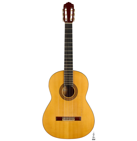 The front of a 1966 Marcelo Barbero (Hijo) flamenco guitar made of spruce and cypress