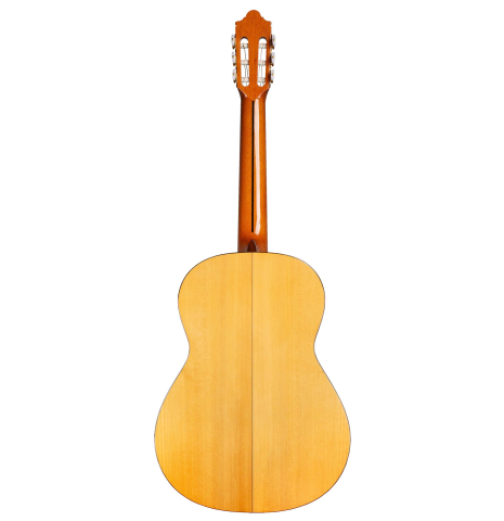 The back of a 2022 Hermanos Camps &quot;Primera Blanca&quot; flamenco guitar made of spruce and cypress