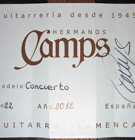 2012 Hermanos Camps "Concierto Negra" SP/AR