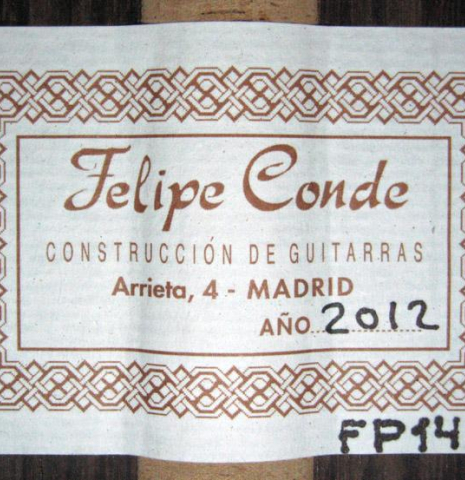 2012 Felipe Conde "FP 14N" CD/IN
