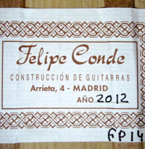 2012 Felipe Conde "FP 14" SP/CY