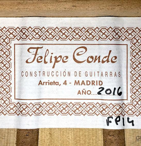2016 Felipe Conde "FP 14" SP/CY