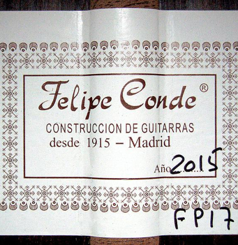 2015 Felipe Conde "FP 17" SP/CO