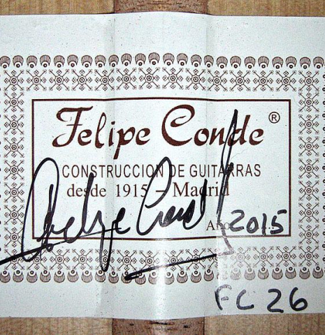 2015 Felipe Conde "FC 26" w/pegs SP/CY
