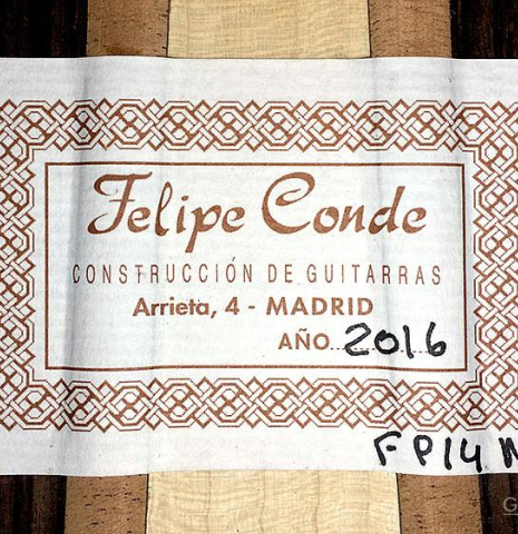 2016 Felipe Conde "FP 14N" SP/IN