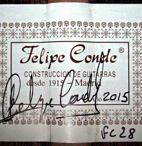 2015 Felipe Conde "FC 28" w/pegs SP/CSAR