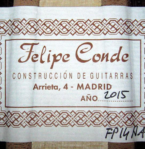2015 Felipe Conde "FP 14N" (cutaway electric) SP/IN