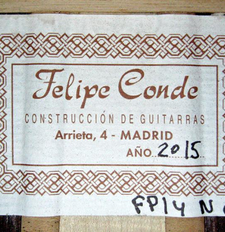 2015 Felipe Conde "FP 14N" (cutaway electric) SP/IN