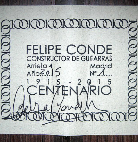 2015 Felipe Conde "Centenario" SP/AR