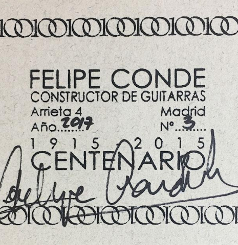 2017 Felipe Conde "Centenario" SP/CSAR