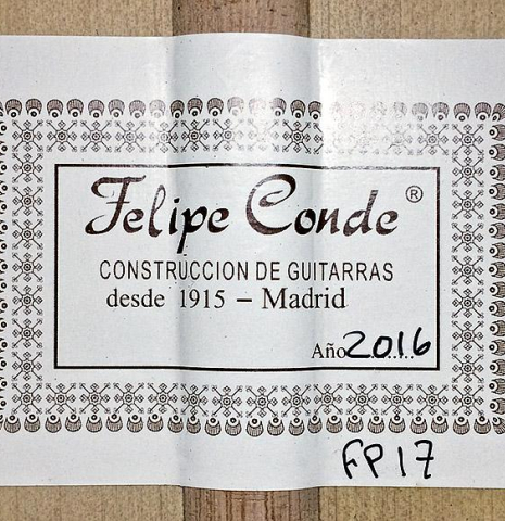 2016 Felipe Conde "FP 17" SP/CY