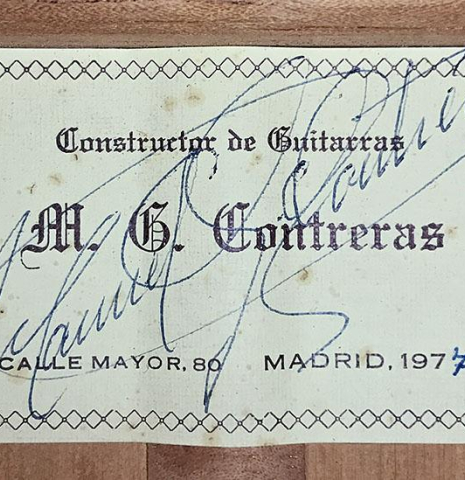 1977 Manuel Contreras "Blanca" w/pegs SP/CY