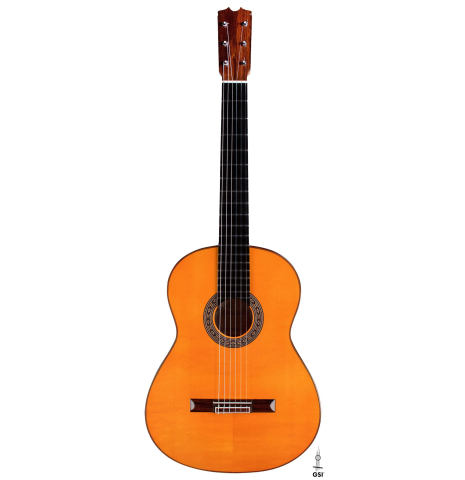 The front of a 2018 Felipe Conde &quot;Pepe Habichuela&quot; flamenco guitar made of spruce and cypress