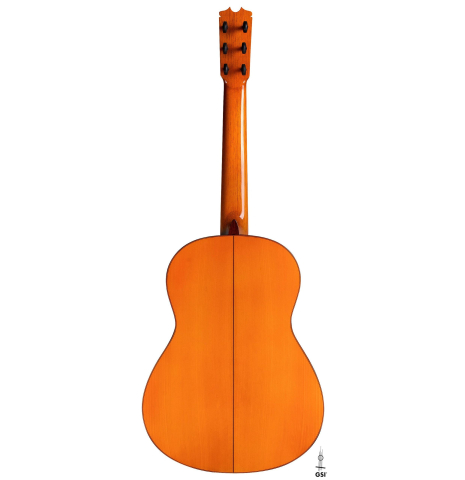 The back of a 2018 Felipe Conde &quot;Pepe Habichuela&quot; flamenco guitar made of spruce and cypress