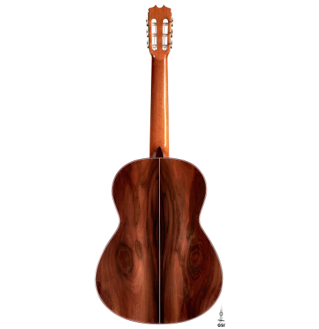 The back of a 2021 Felipe Conde &quot;Reedicion 1974&quot; made of redwood and CSA rosewood.