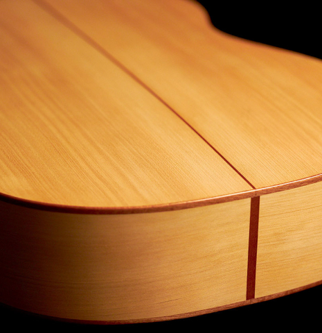 The back and sides of a 2015 Andy Culpepper flamenco guitar.