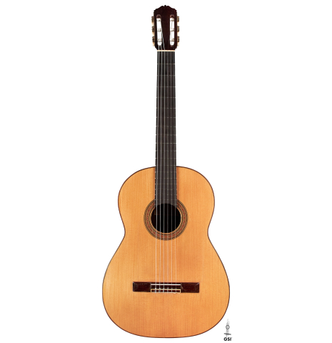 The front of a 1959 Viuda y Sobrinos de Domingo Esteso made by Conde Hermanos with spruce and Indian rosewood.  