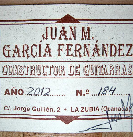 2012 Juan Garcia Fernandez SP/CY