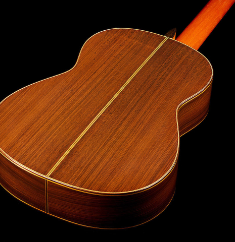 The back and sides of a 1971 Jeronimo Pena Fernandez "Flamenco Negra" w/pegs made of spruce and Honduran rosewood