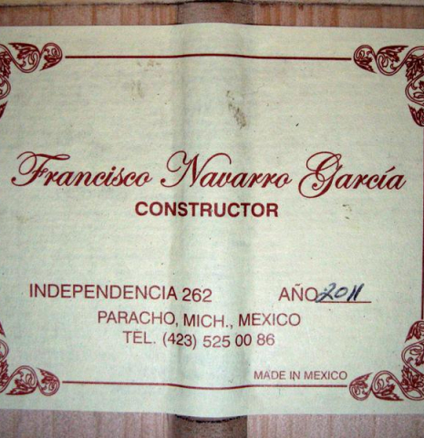 2012 Francisco Navarro Garcia "Student Flamenco" SP/CY
