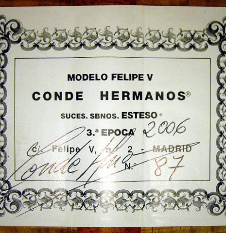 2006 Conde Hermanos "Felipe V" SP/KO