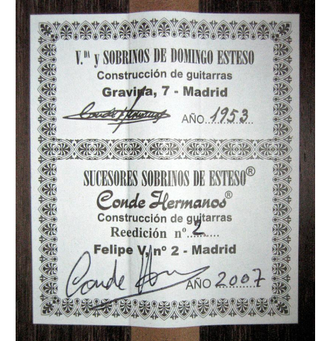 2007 Conde Hermanos "1953 Re-edicion" SP/IN