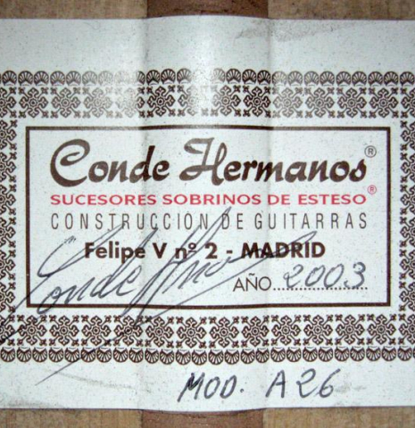 2003 Conde Hermanos "A 26" SP/CY