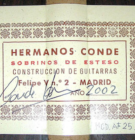2002 Conde Hermanos "AF 25/R" SP/CSAR