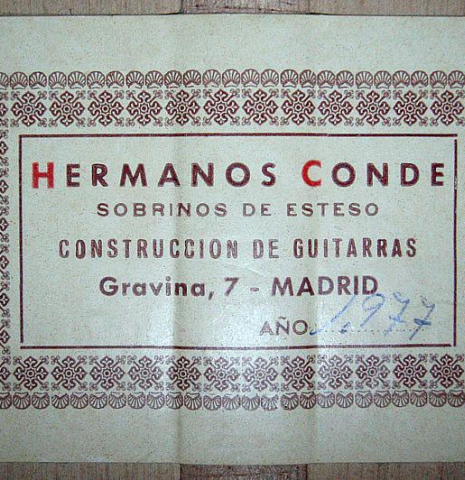 1977 Conde Hermanos SP/CY
