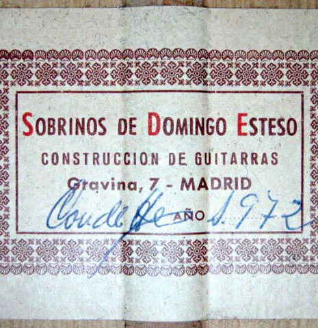 1972 Sobrinos de Domingo Esteso (Conde Hermanos) SP/CY