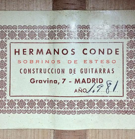 1981 Conde Hermanos SP/CY
