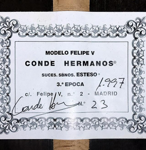 1997 Conde Hermanos "Felipe V" SP/CSAR