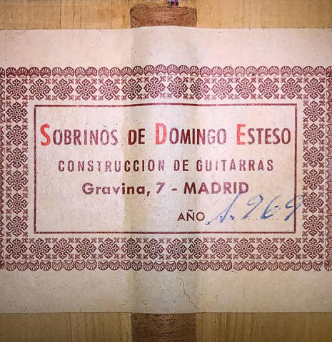 1969 Sobrinos de Domingo Esteso (Conde Hermanos) SP/CY