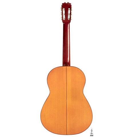 The back of a 1966 Conde Hermanos (Sobrinos de Esteso) ex Alberto Velez flamenco guitar made with spruce and cypress