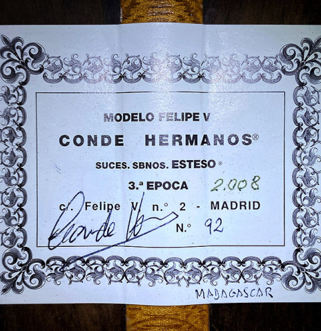2008 Conde Hermanos &quot;Felipe V&quot; SP/CSAR