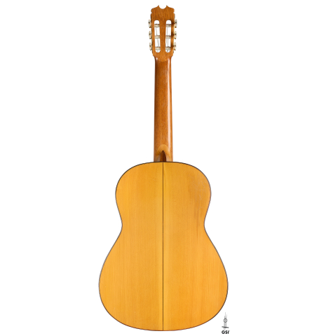 The back of a 1999 Conde Hermanos "Concert Blanca" made of spruce and cypress