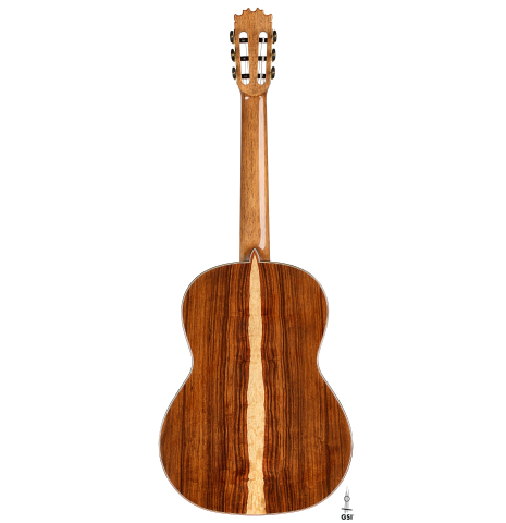 The back of a 2026 Wolfgang Jellinghaus "Flamenca Negra" flamenco guitar made of spruce and granadillo