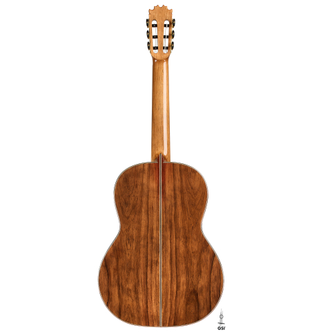 The back of a 2026 Wolfgang Jellinghaus "Flamenca Negra" guitar made of spruce and African rosewood