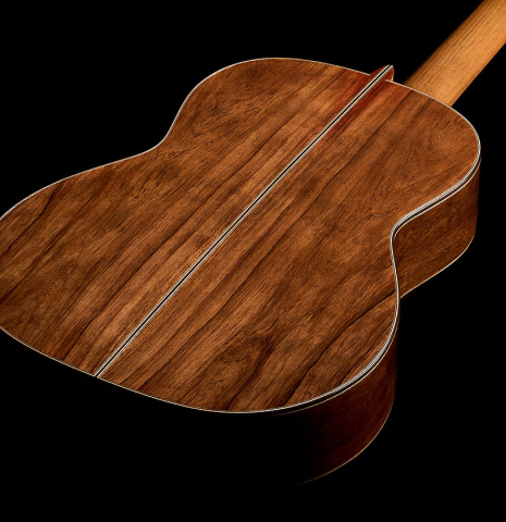 The back and sides of a 2026 Wolfgang Jellinghaus "Flamenca Negra" guitar made of spruce and African rosewood
