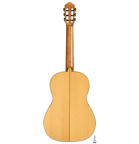 The back of a La Cañada "1934 Domino Esteso" flamenco guitar made of spruce and cypress
