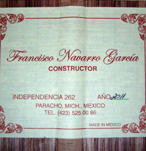 2011 Francisco Navarro Garcia "Student Flamenco" SP/PE