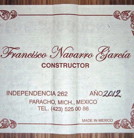 2012 Francisco Navarro Garcia "Student Flamenco" SP/PE