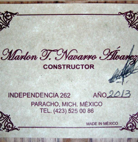 2013 Marlon Navarro Alvarez "Student Flamenco Negra" SP/PE