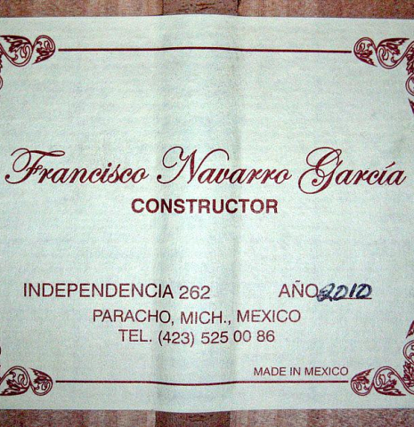 2010 Francisco Navarro Garcia "Student Flamenco" SP/CY