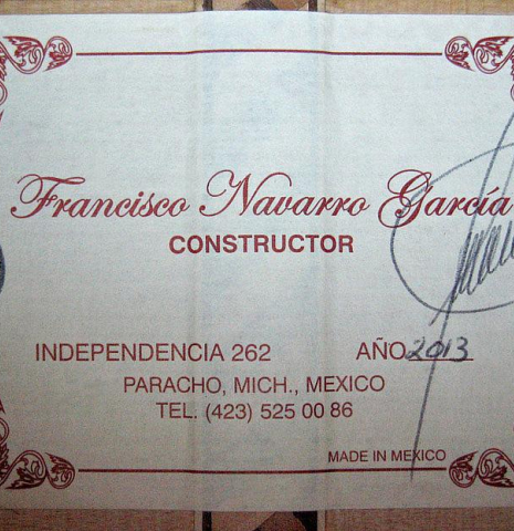 2013 Francisco Navarro Garcia "Reyes" SP/CY