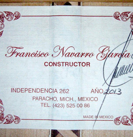 2013 Francisco Navarro Garcia "Reyes" SP/CY