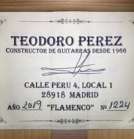2019 Teodoro Perez "Flamenco Blanca" SP/CY